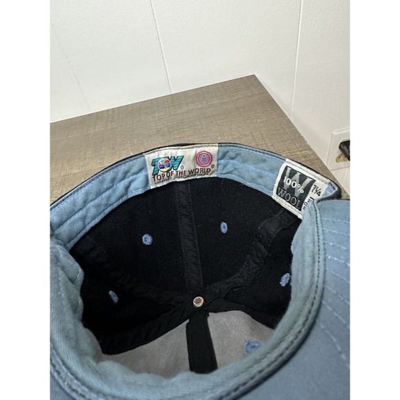 UNC Tar Heels Vintage Fitted Hat 7 1/4 - 100% Wool - Top of the World Tag - Picture 5 of 6